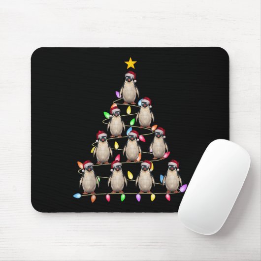 Weihnachtsbaum Lichter Männer Santa Penguin Weihna Mousepad (Mit Mouse)