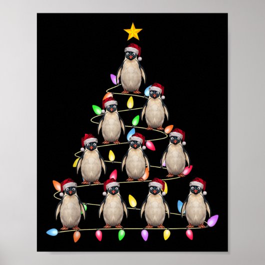 Weihnachtsbaum Lichter Männer Santa Penguin Weihna Poster (Vorne)