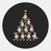 Weihnachtsbaum Lichter Männer Santa Penguin Weihna Runder Aufkleber (Vorderseite)