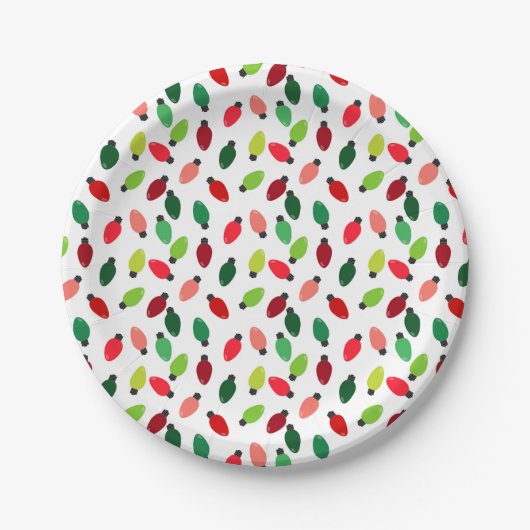 Weihnachtsbaum Lichter Party Papier Teller (Vorderseite)
