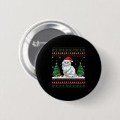 Weihnachtsbaum Lichter Perserkatze Weihnachtsfeier Button (Vorne & Hinten)