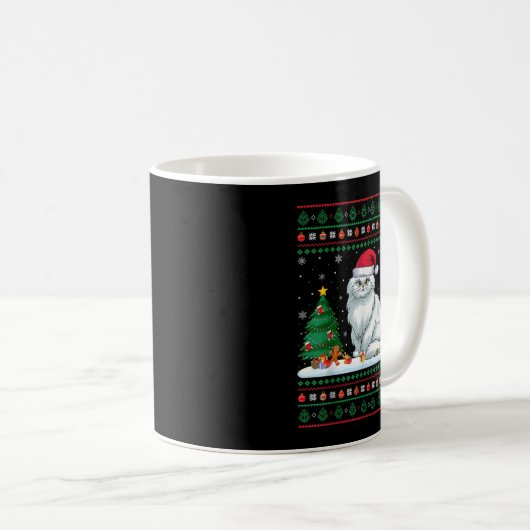 Weihnachtsbaum Lichter Perserkatze Weihnachtsfeier Kaffeetasse (VorderseiteRechts)