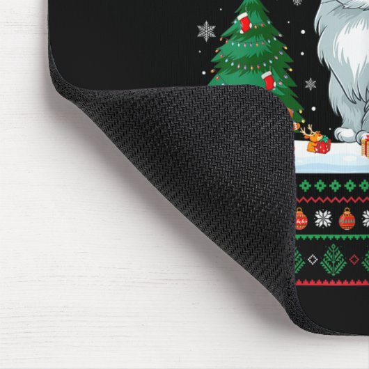 Weihnachtsbaum Lichter Perserkatze Weihnachtsfeier Mousepad (Ecke)