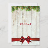 Weihnachtsbaum, Lichter & Rotes Band Einladung (Rückseite)