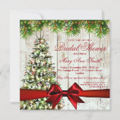 Weihnachtsbaum, Lichter & Rotes Brautparty Einladung (Vorderseite)