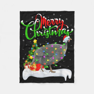 Weihnachtsbaum Lichter Santa Guinea-Huhn Vogel Fro Fleecedecke