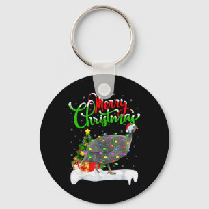 Weihnachtsbaum-Lichter Santa Guinea-Huhn Vogel Fro Schlüsselanhänger
