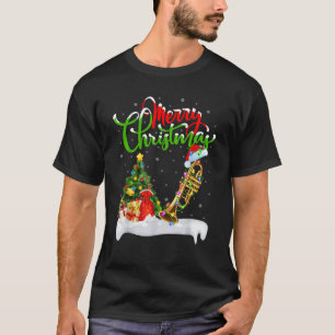 Weihnachtsbaum Lichter Santa Hut Musikalische Trom T-Shirt