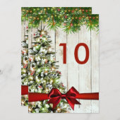 Weihnachtsbaum, Lichter & Tafelschild Einladung (Vorne/Hinten)