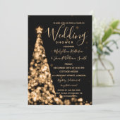 Weihnachtsbaum Lichter Weihnachtskaffees Dusche Einladung (Stehend Vorderseite)