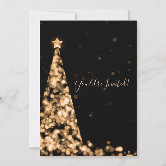 Weihnachtsbaum Lichter Weihnachtskaffees Dusche Einladung (Rückseite)