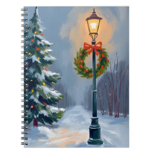 Weihnachtsbaum-Lichtmast-Kranz Notizblock