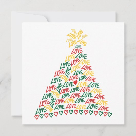 Weihnachtsbaum-Liebe Flat Christmas Card Feiertagskarte (Vorderseite)