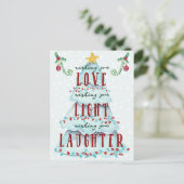 Weihnachtsbaum Liebe Light Laughter Holiday Tree Postkarte (Stehend Vorderseite)