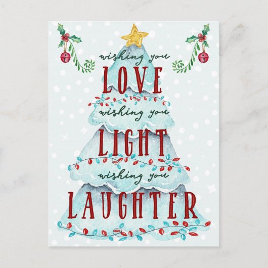 Weihnachtsbaum Liebe Light Laughter Holiday Tree Postkarte (Vorderseite)