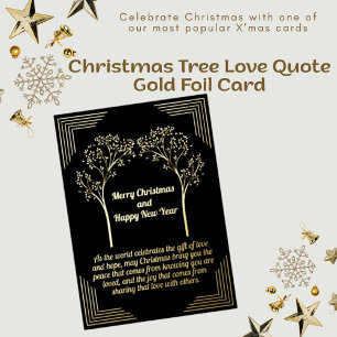 Weihnachtsbaum Liebe Zitat Gold Foil Card Folien Feiertagskarte