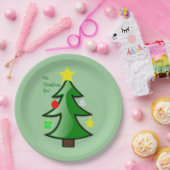 Weihnachtsbaum Liebliche Branchen auf einem Pappteller (Party)