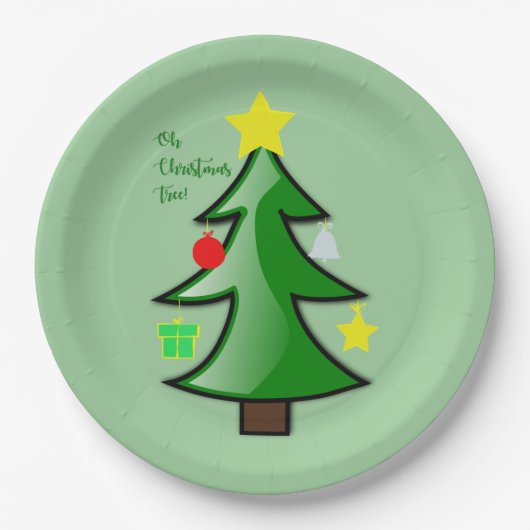 Weihnachtsbaum Liebliche Branchen auf einem Pappteller (Vorderseite)