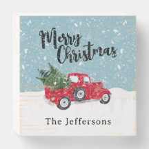 Weihnachtsbaum Lieferung Red Truck Familienname