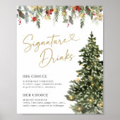 Weihnachtsbaum Light Wedding Signature Drinks Zeic Poster (Vorne)