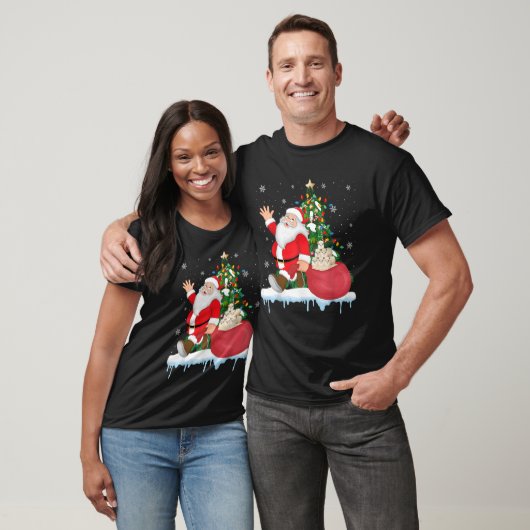 Weihnachtsbaum Lights Alpaca Tier T-Shirt (Unisex)