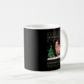 Weihnachtsbaum Lights Bactrian Camel Santa Ugly Xm Kaffeetasse (VorderseiteRechts)