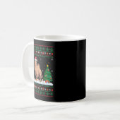 Weihnachtsbaum Lights Bactrian Camel Santa Ugly Xm Kaffeetasse (Vorderseite Links)