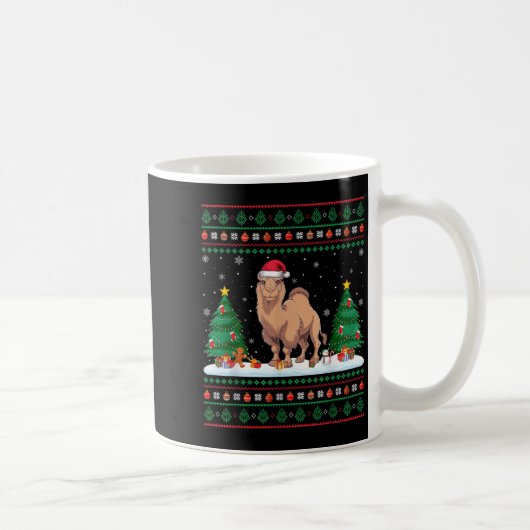 Weihnachtsbaum Lights Bactrian Camel Santa Ugly Xm Kaffeetasse (Rechts)