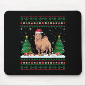 Weihnachtsbaum Lights Bactrian Camel Santa Ugly Xm Mousepad (Vorne)