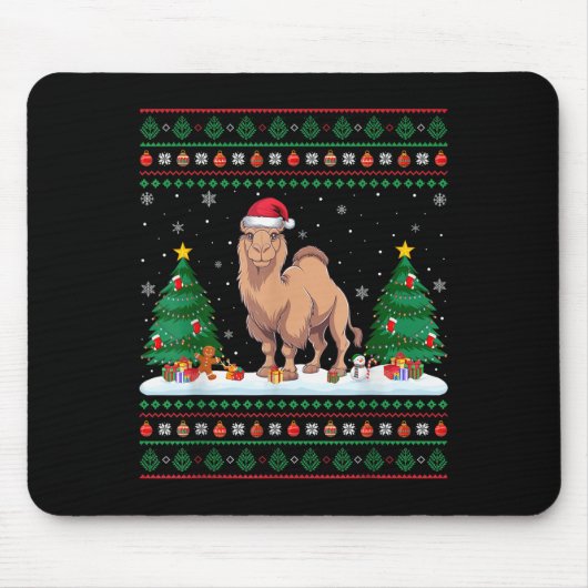Weihnachtsbaum Lights Bactrian Camel Santa Ugly Xm Mousepad (Vorne)