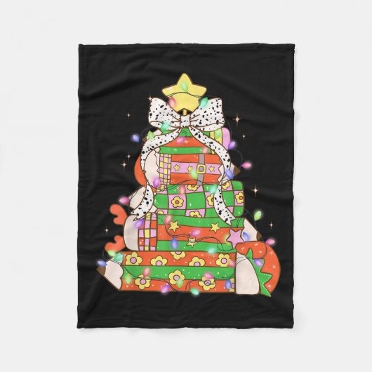 Weihnachtsbaum Lights Coquette Bow Lehrer Fleecedecke (Vorderseite)