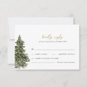Weihnachtsbaum Lights Winter Wedding RSVP Card Karte (Vorderseite)