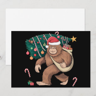 Weihnachtsbaum Lights Xmas Sasquatch Lover Feiertagskarte