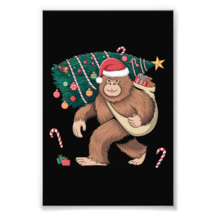Weihnachtsbaum Lights Xmas Sasquatch Lover Fotodruck