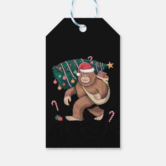 Weihnachtsbaum Lights Xmas Sasquatch Lover Geschenkanhänger (Rückseite)