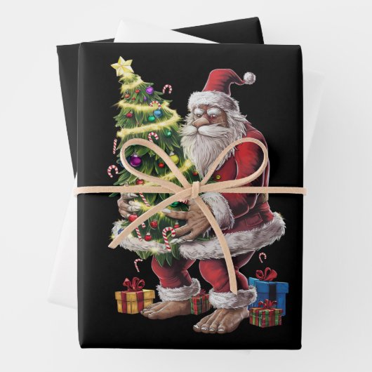 Weihnachtsbaum Lights Xmas Sasquatch Lover Geschenkpapier Set (Beispiel)