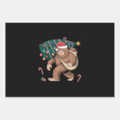 Weihnachtsbaum Lights Xmas Sasquatch Lover Geschenkpapier Set (Vorderseite)