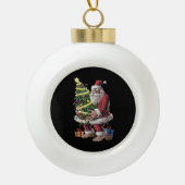 Weihnachtsbaum Lights Xmas Sasquatch Lover Keramik Kugel-Ornament (Vorderseite)