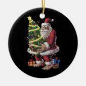 Weihnachtsbaum Lights Xmas Sasquatch Lover Keramik Ornament (Vorne)