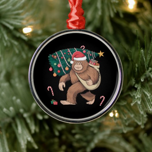 Weihnachtsbaum Lights Xmas Sasquatch Lover Ornament Aus Metall (Baum)