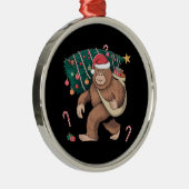 Weihnachtsbaum Lights Xmas Sasquatch Lover Ornament Aus Metall (Rechts)