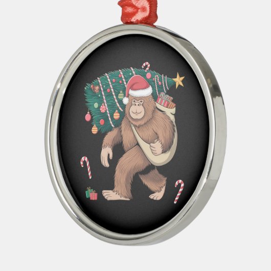 Weihnachtsbaum Lights Xmas Sasquatch Lover Ornament Aus Metall (Links)