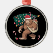 Weihnachtsbaum Lights Xmas Sasquatch Lover Ornament Aus Metall (Vorne)