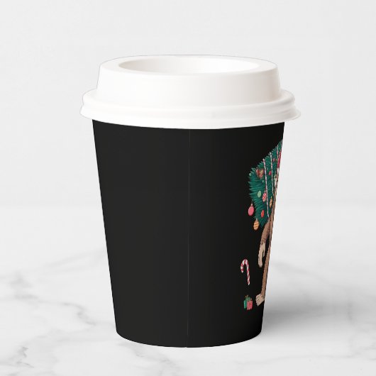 Weihnachtsbaum Lights Xmas Sasquatch Lover Pappbecher (Rechts)