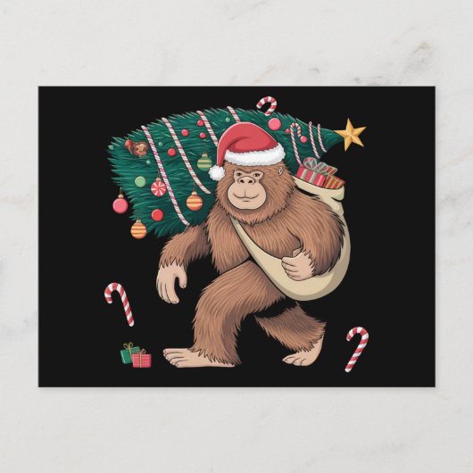 Weihnachtsbaum Lights Xmas Sasquatch Lover Postkarte (Vorderseite)