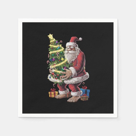 Weihnachtsbaum Lights Xmas Sasquatch Lover Serviette (Vorderseite)