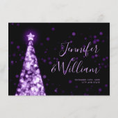 Weihnachtsbaum Lila Hochzeit Dankeschön-Karte Begleitkarte (Rückseite)
