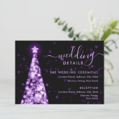 Weihnachtsbaum Lila Hochzeitskarte Einladung (Stehend Vorderseite)