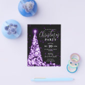 Weihnachtsbaum Lila Modernes Party laden ein Flyer (Einzeln)