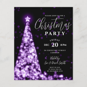 Weihnachtsbaum Lila Modernes Party laden ein Flyer